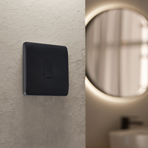 1 Gang Battery powered Switch  On/Off/Dim Matt Black IP20 CR2032 battery supplied