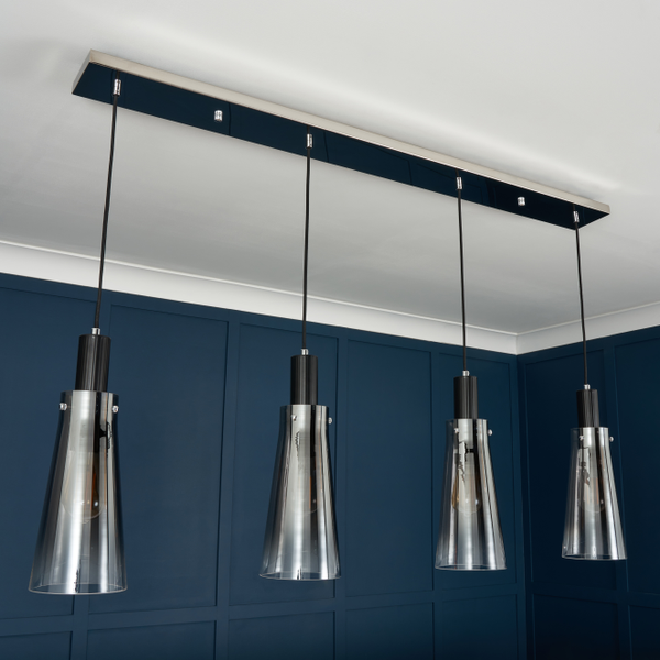 Atrani 4 light Kitchen/Diner Bar Pendant - Black/Ombre - Image 2