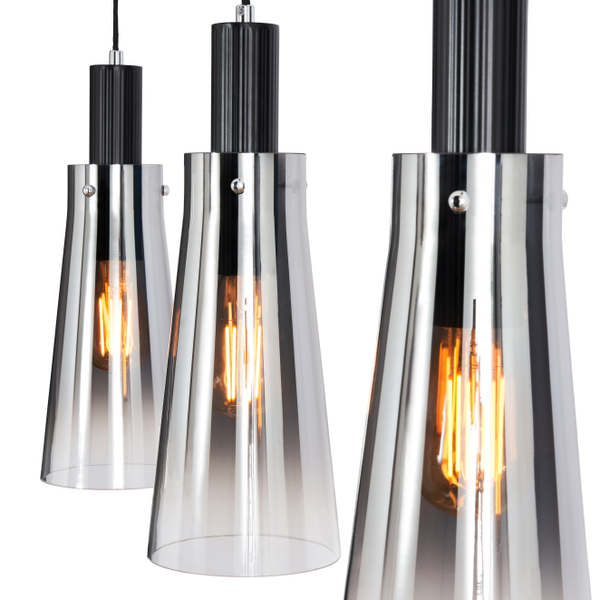 Atrani 4 light Kitchen/Diner Bar Pendant - Black/Ombre - Image 4