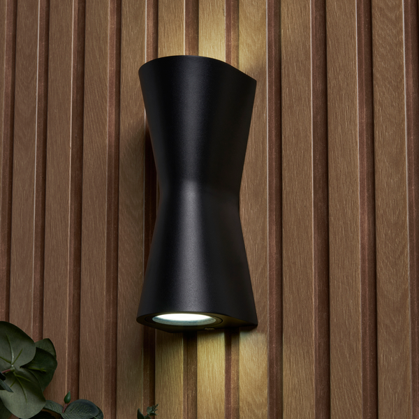 Skye Outdoor Double Cone Style LED Up and Down Wall Light, Black - Image 3