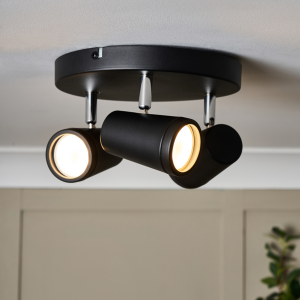 Freya Bathroom Ceiling Spotlight Plate, Matt Black
