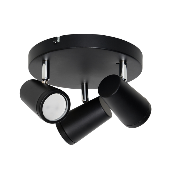Freya Bathroom Ceiling Spotlight Plate, Matt Black - Image 2