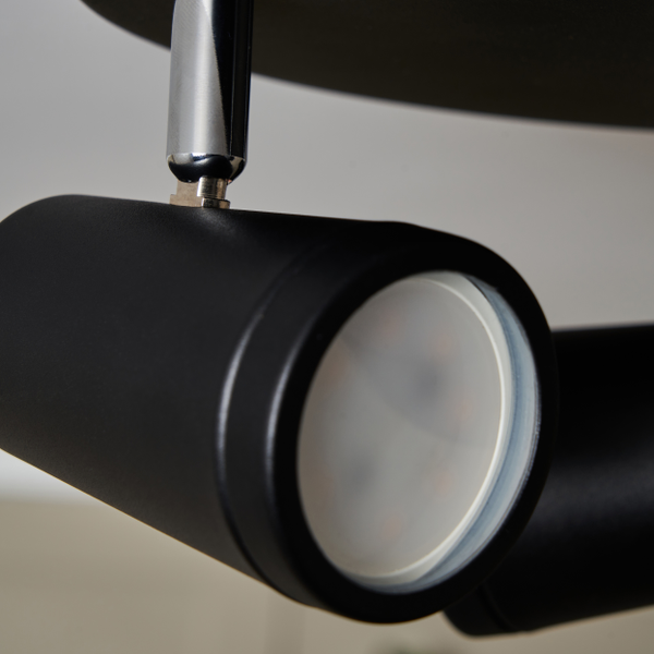 Freya Bathroom Ceiling Spotlight Plate, Matt Black - Image 3