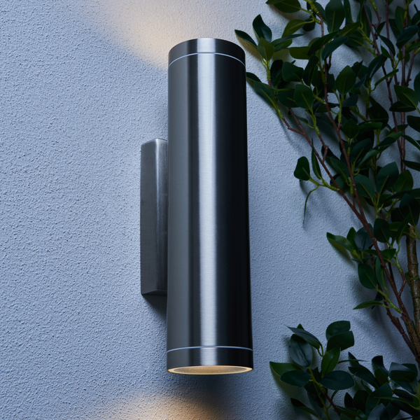 Brean 2 Light Outdoor Up & Down Wall Light - Stainless Steel - Image 2
