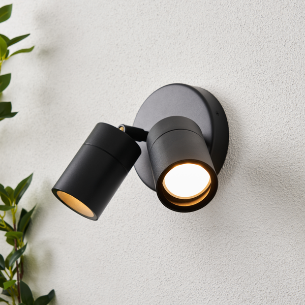 Leto Twin Outdoor Wall Light, Black - Image 3