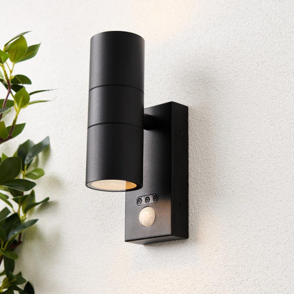 Leto Outdoor Wall Light with PIR Sensor, Black - Image 2