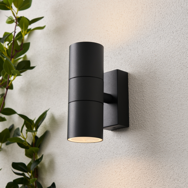 Leto 2 Light Up and Down Outdoor Wall Light - Anthracite