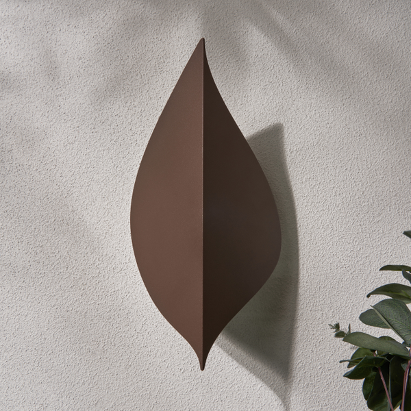 Alani Outdoor LED Leaf Style Wall Light, Rust