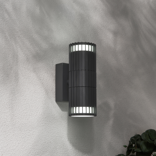 Muto Outdoor Up and Down Wall Light, Anthracite