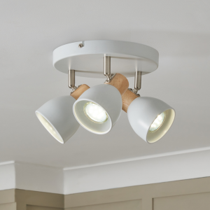 Oliver 3 Light Spotlight Plate White