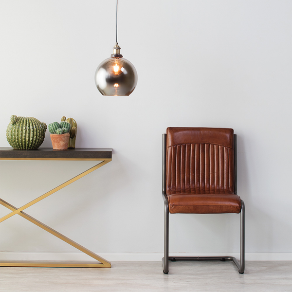 Carter 1 Light Kitchen/Diner Pendant - Antique Brass/Smoked - Image 5