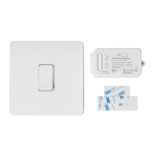 Single Kinetic Switch with Receiver Kit - White