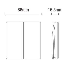 2 Gang Kinetic Push Switch Matt Black IP65 - Image 3