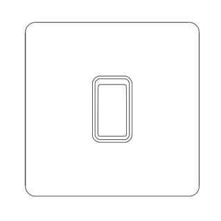 Slimline Kinetic Switch- 1 Gang, Black body, Black switch. - Dimmable - Image 3