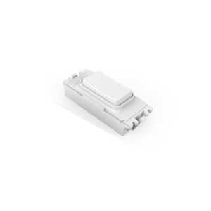 1 Gang, 2 way centre retractive,  Slim Grid Kinetic Switch Dimmable Module White