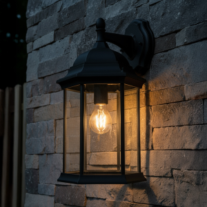 Alvin Large 6 Panel Lantern Black