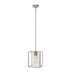 Hardy Caged 1 Light Kitchen/Diner Satin Nickel  - Pendant