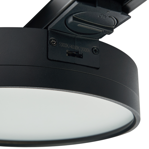 Cavan 18w LED 3xCCT Round Dimmable Track Light Black - Image 3