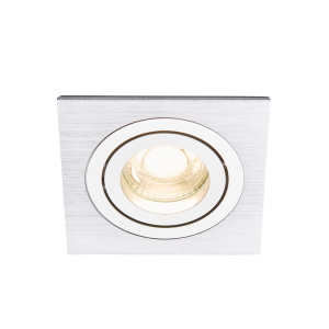 Pasto Single Aluminium Square Adjustable Downlight GU10 Silver