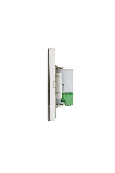 Ikonects Decorative glass switch - Chrome front, white surround - 1 Gang - Image 2