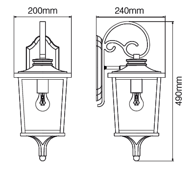 Brexton Large 4 Panel Lantern Black - Image 11
