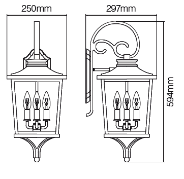 Brexton Extra Large 4 Panel Lantern Black - Image 10