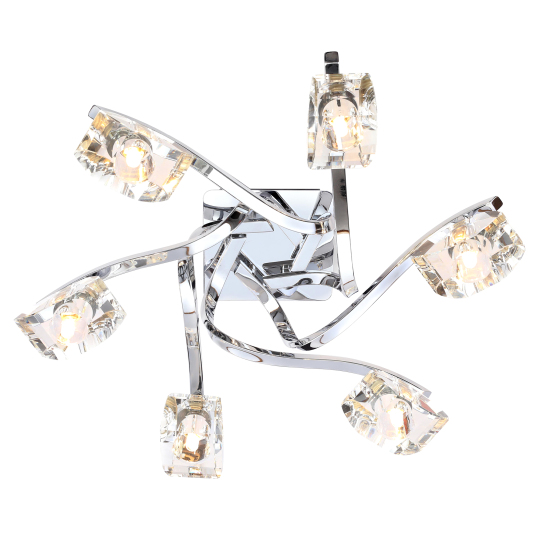Bella 6 Light Flush - Chrome