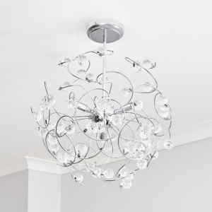 Lila Sputnik Flush Ceiling Light - Chrome