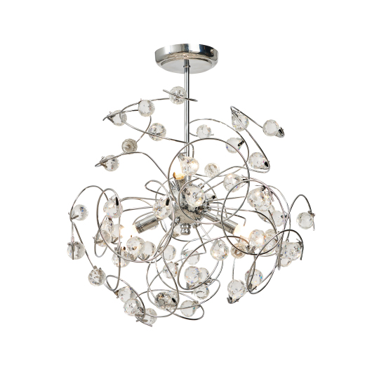 Lila Sputnik Flush Ceiling Light - Chrome - Image 2