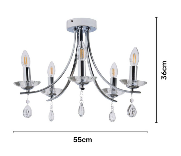 Bugsy Chrome Ceiling - Flush - Image 4