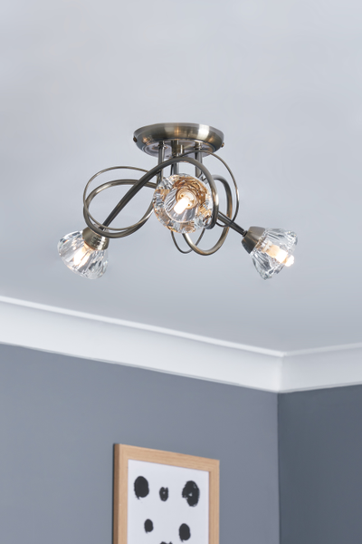 Soni 3 Light - Flush Antique Brass