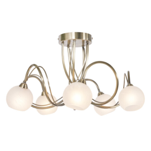 Soni 5 Light  - Flush Antique Brass
