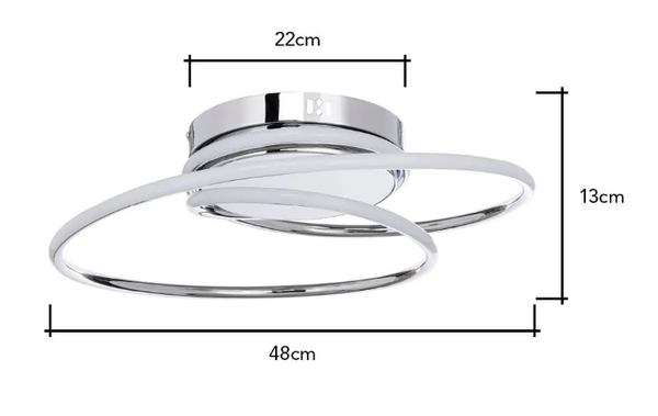 Pei Rings LED Ceiling Light Chrome - Flush - Image 3