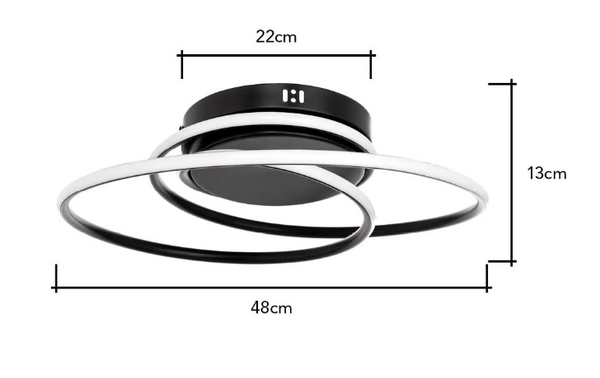 Pei Rings LED Ceiling Light Black - Flush - Image 4