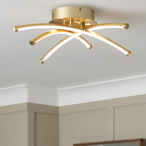 Aalto Cross over arms LED Brass - Flush