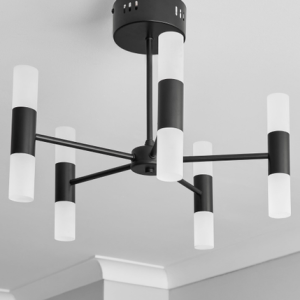 Lois Chandelier 10 Light Satin Black - Semi Flush