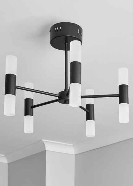 Lois Chandelier 10 Light Satin Black - Semi Flush - Image 2