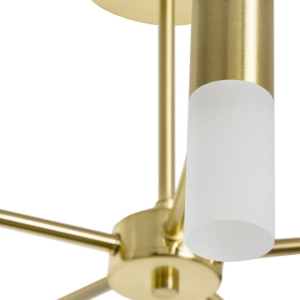Lois Chandelier 10 Light Satin Brass - Semi Flush