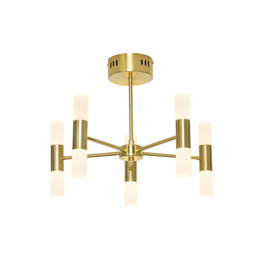 Lois Chandelier 10 Light Satin Brass - Semi Flush - Image 2