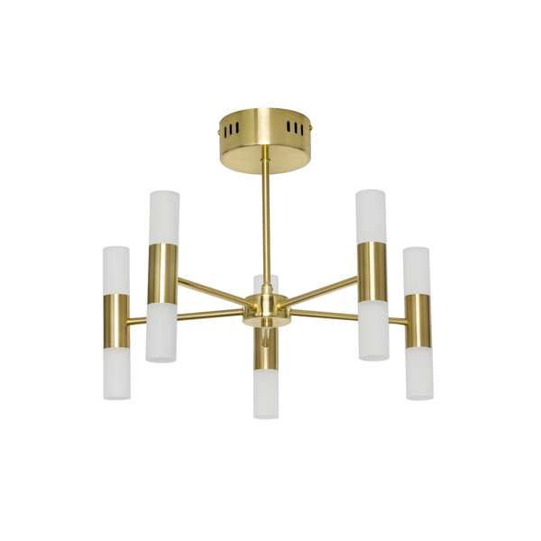 Lois Chandelier 10 Light Satin Brass - Semi Flush - Image 3