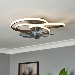 Trinity LED dimmable Fan Light with Remote Control - Black