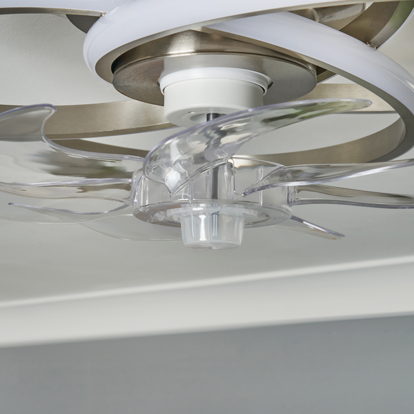 Trinity LED dimmable Fan Light with Remote Control - Satin Nickel - Image 5