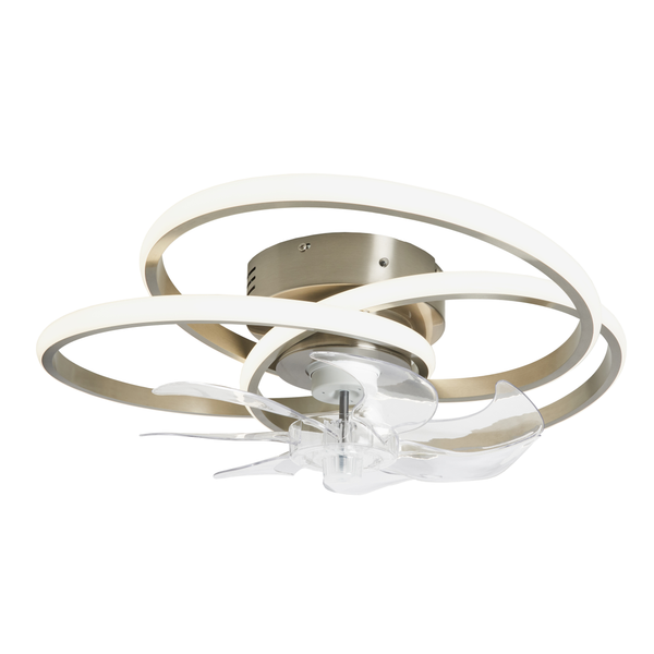 Trinity LED dimmable Fan Light with Remote Control - Satin Nickel - Image 8