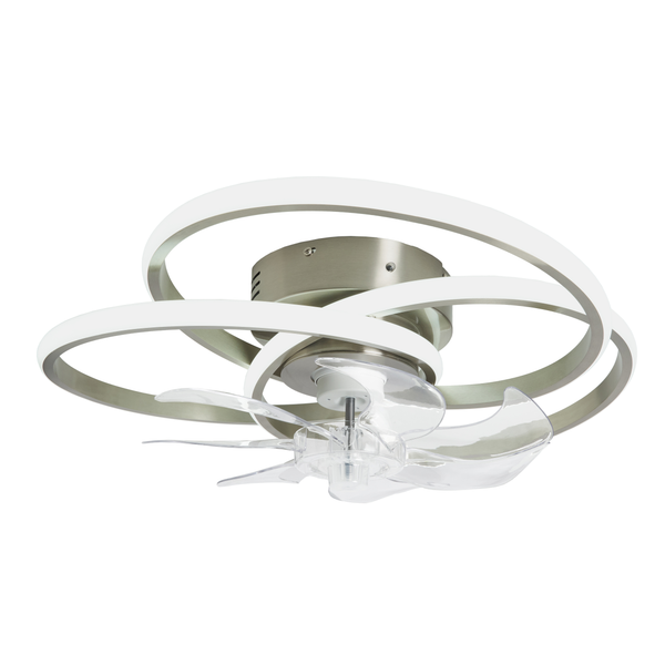 Trinity LED dimmable Fan Light with Remote Control - Satin Nickel - Image 9