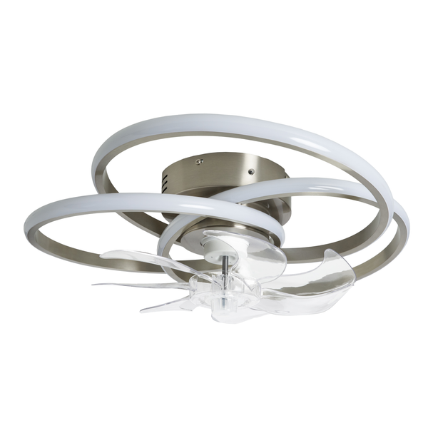 Trinity LED dimmable Fan Light with Remote Control - Satin Nickel - Image 10