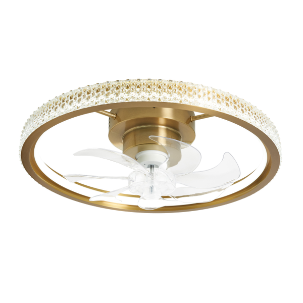 Lyona LED dimmable Fan Light with Remote Control - Brass - Image 9