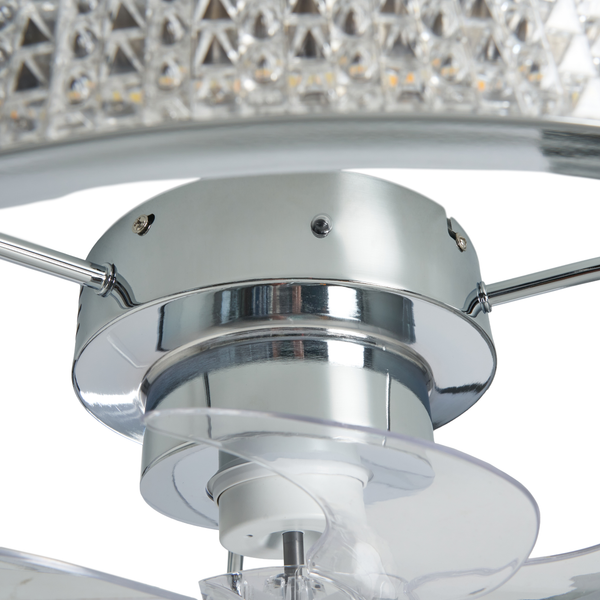 Lyona LED dimmable Fan Light with Remote Control - Chrome - Image 6
