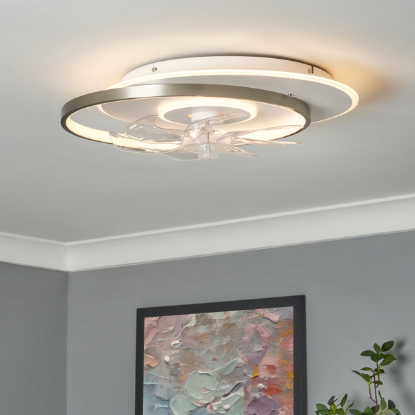 Ingram LED dimmable Fan Light with Remote Control - Satin Nickel - Image 8