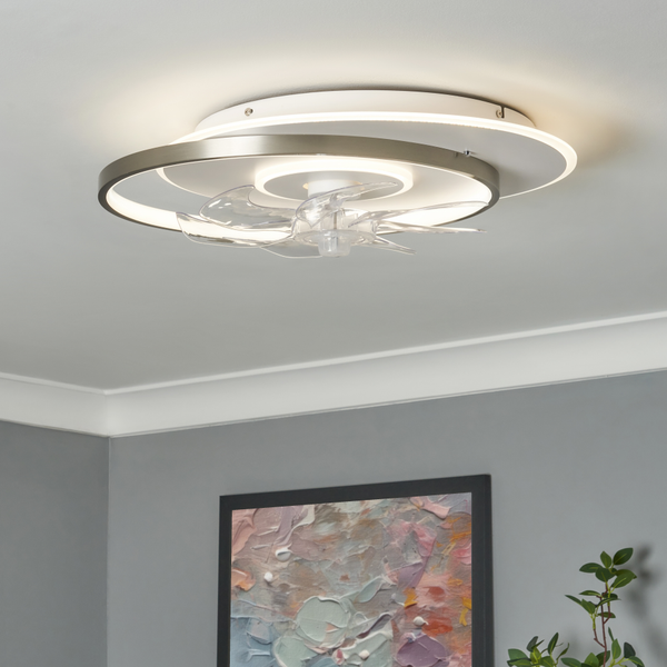 Ingram LED dimmable Fan Light with Remote Control - Satin Nickel - Image 9