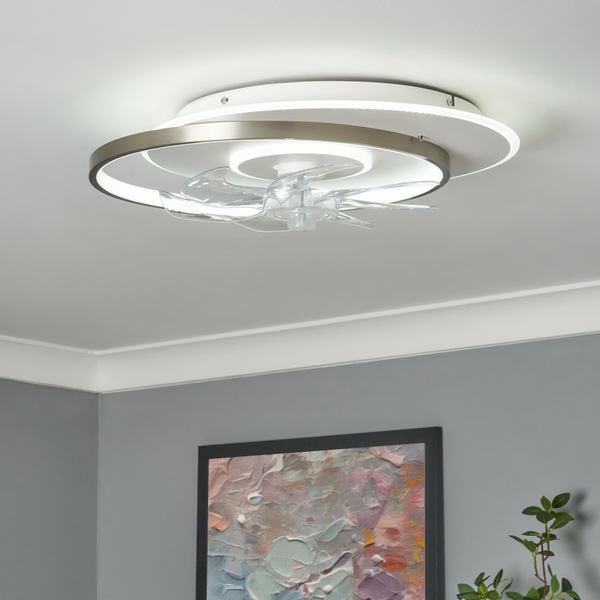 Ingram LED dimmable Fan Light with Remote Control - Satin Nickel - Image 10